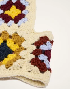 La DoubleJ Accessories|Cappelli<Lacey SnoodFlower Tile Ivory in Wool Crochet