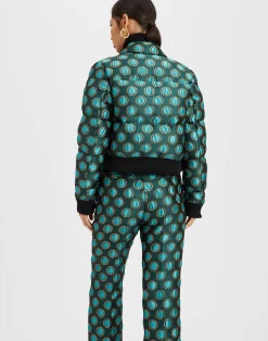 La DoubleJ Capispalla<La Comasca Puffer BomberWinter Sun Emerald in Jacquard