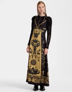 La DoubleJ Vestiti<La Favorita DressBoboli Plac&eacute;e Black in Silk