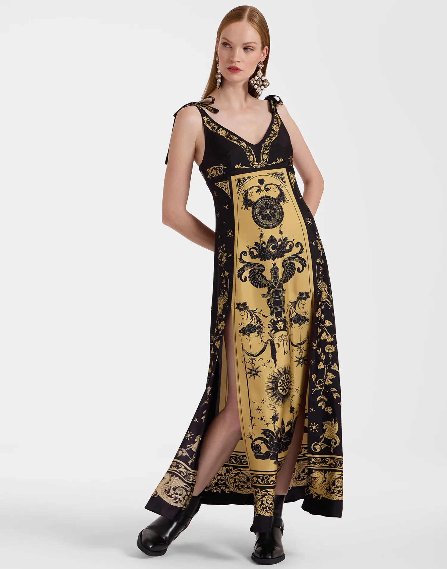 La DoubleJ Vestiti<La Favorita DressBoboli Placée Black in Silk