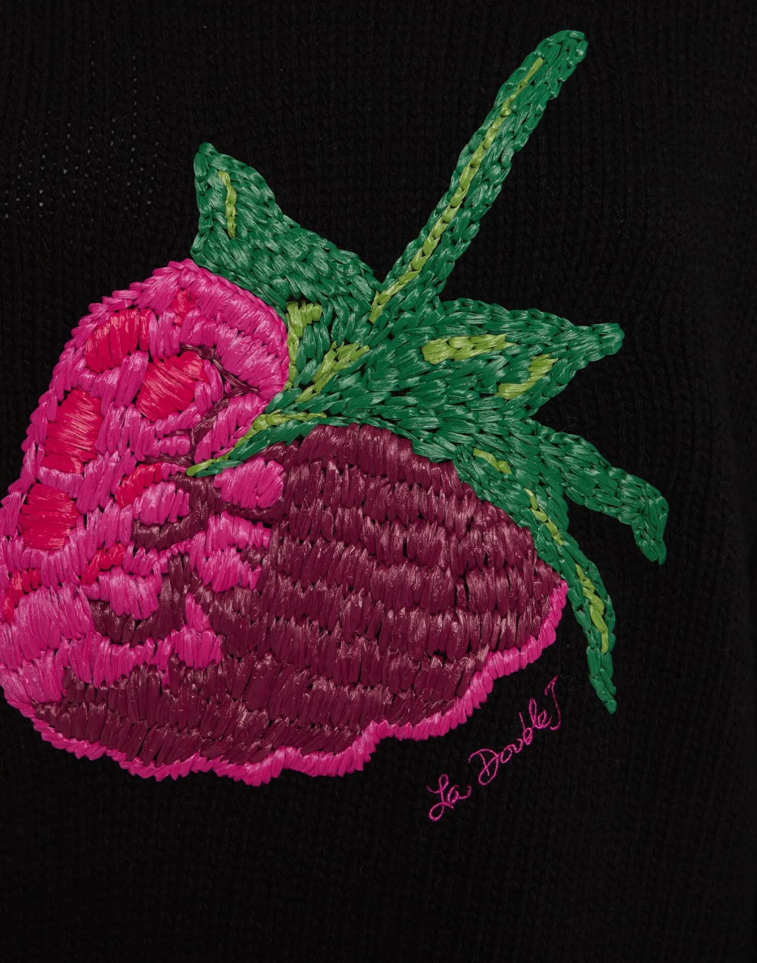 La DoubleJ Maglieria<Lampone SweaterBlack in Wool Embroidered