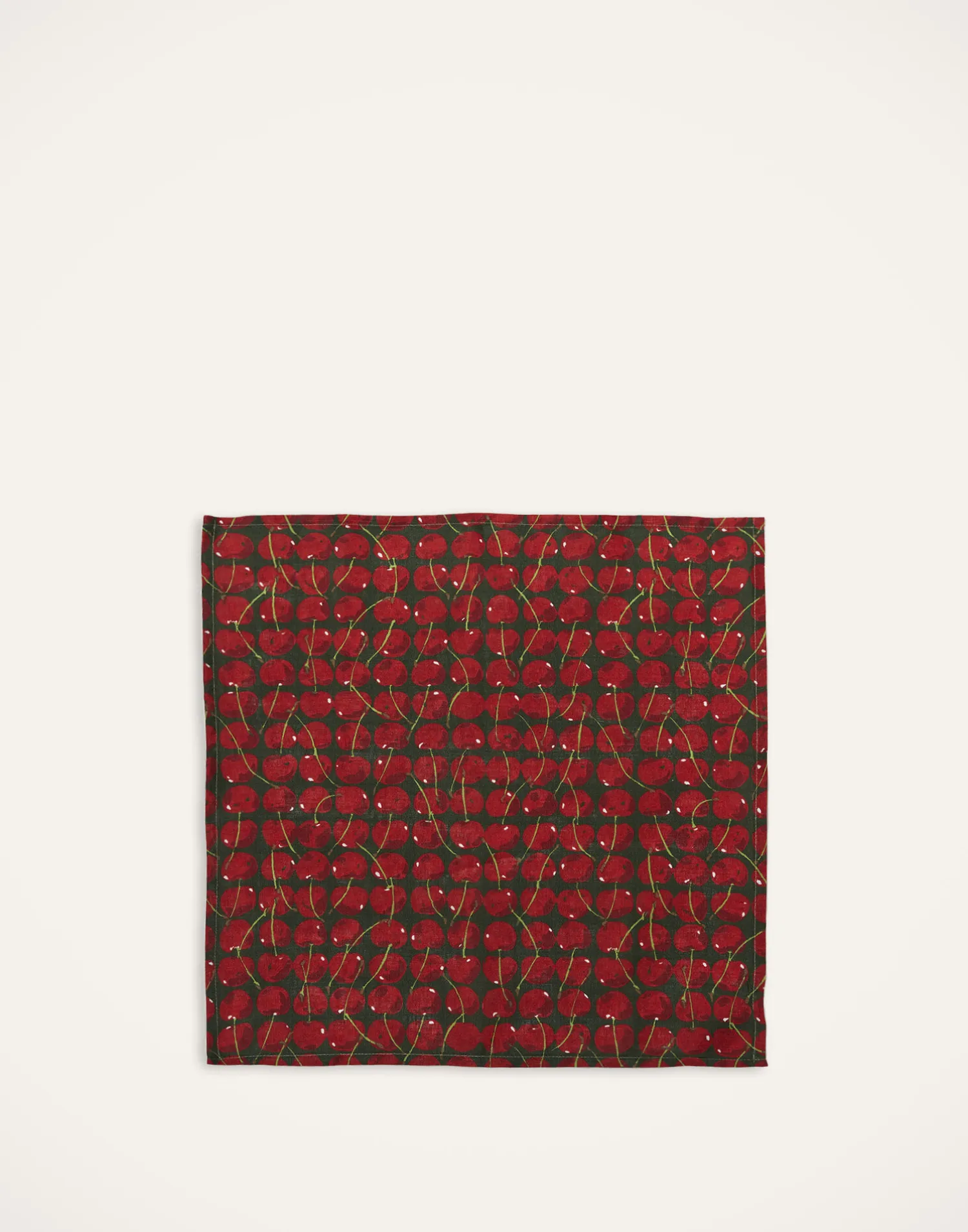 La DoubleJ Tovaglioli|Tessili<Large Napkins Set Of 2Cherries Verde in Linen