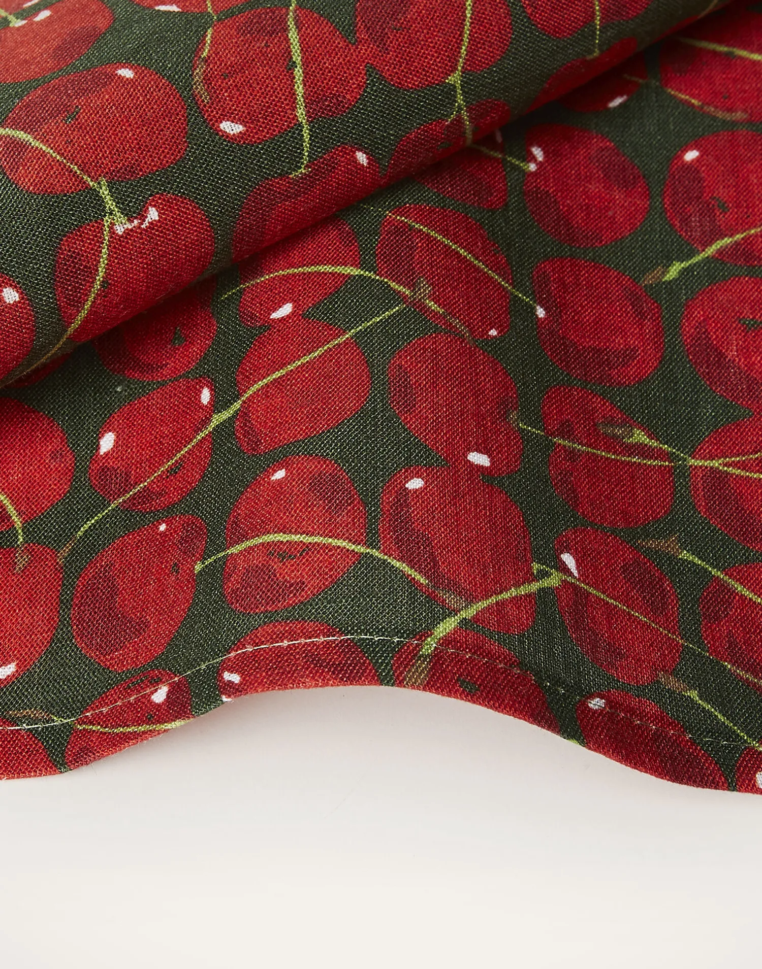 La DoubleJ Tovaglioli|Tessili<Large Napkins Set Of 2Cherries Verde in Linen