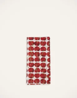 La DoubleJ Tovaglioli|Tessili<Large Napkins Set Of 2Cherries Avorio in Linen