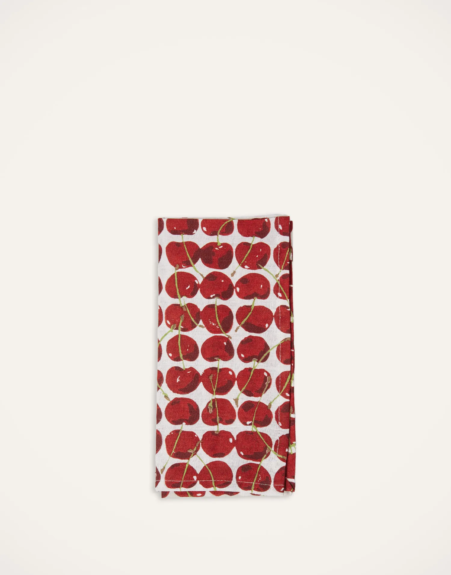 La DoubleJ Tovaglioli|Tessili<Large Napkins Set Of 2Cherries Avorio in Linen