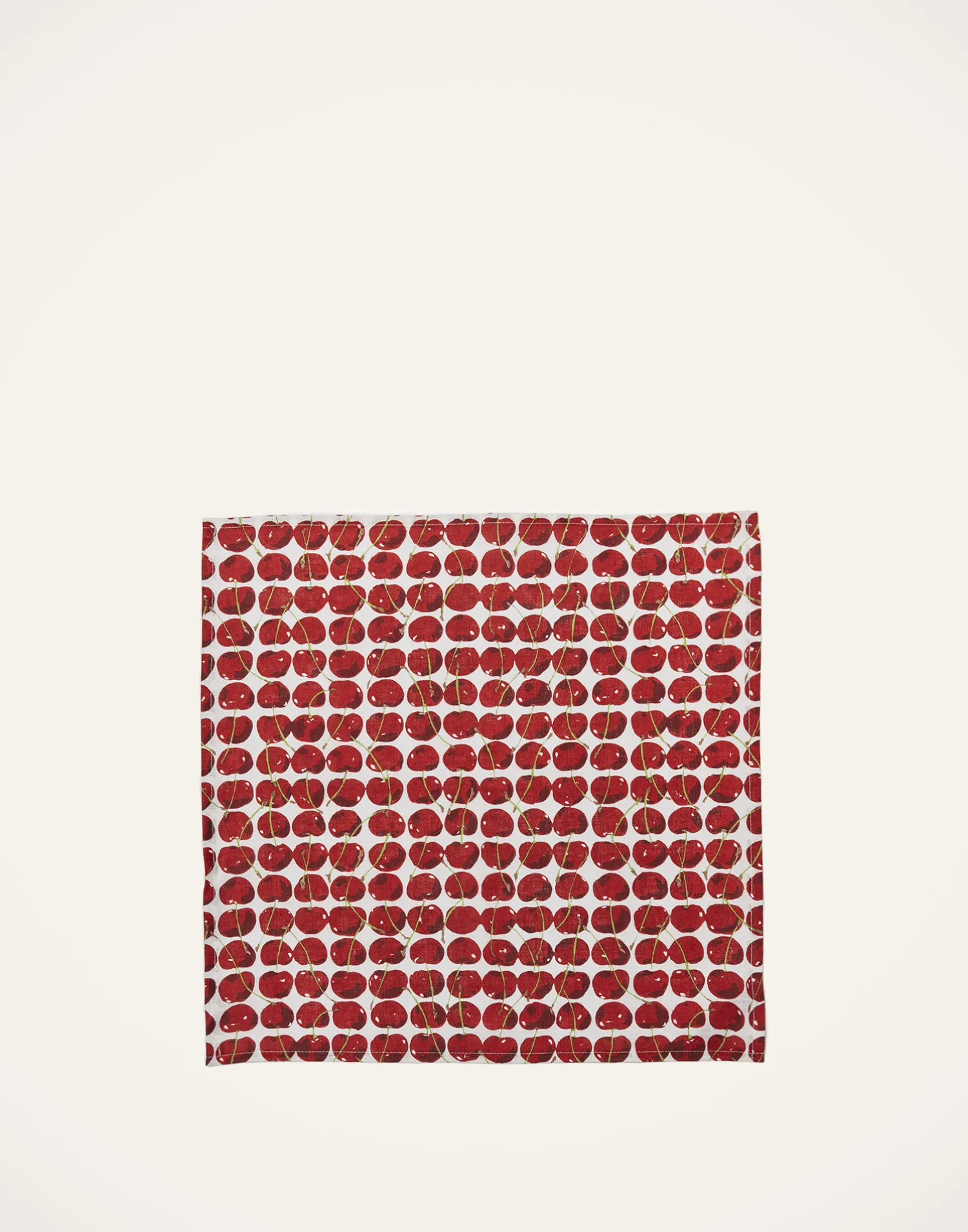La DoubleJ Tovaglioli|Tessili<Large Napkins Set Of 2Cherries Avorio in Linen