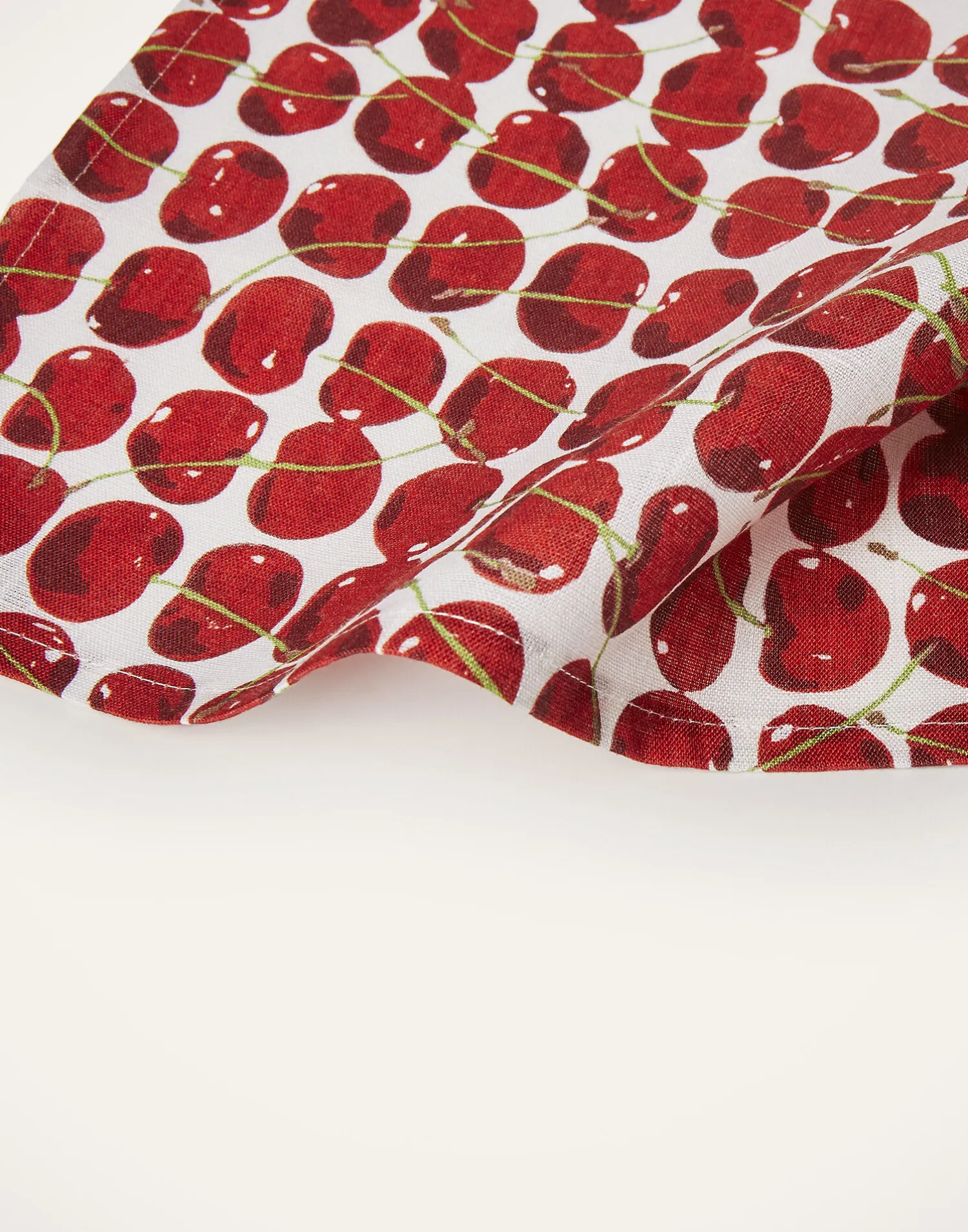 La DoubleJ Tovaglioli|Tessili<Large Napkins Set Of 2Cherries Avorio in Linen
