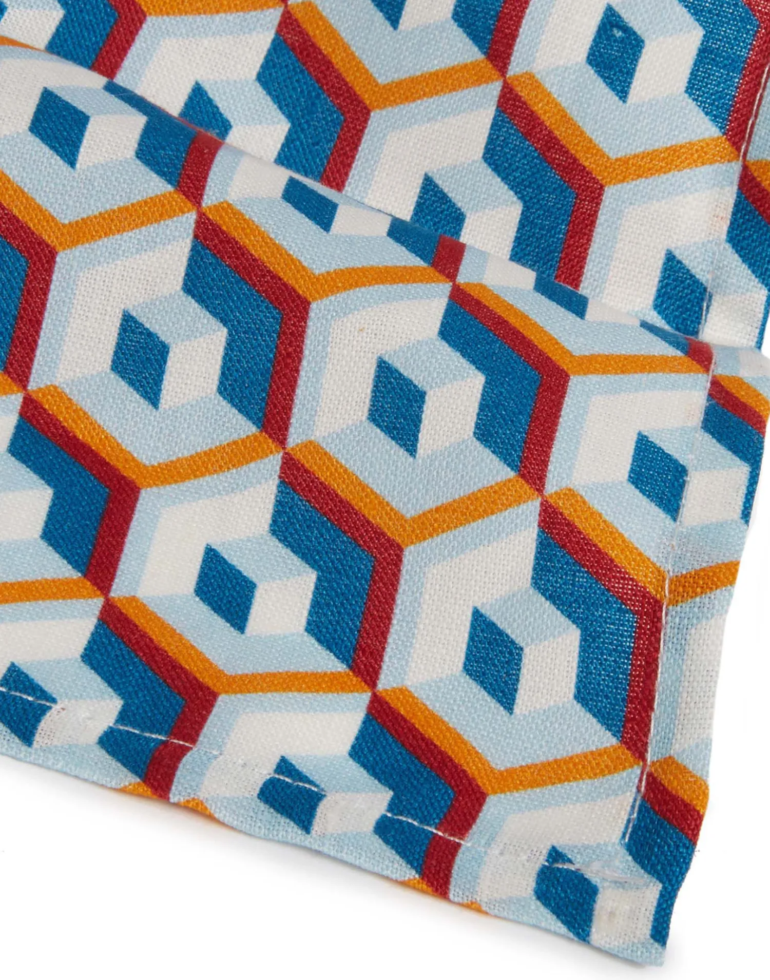 La DoubleJ Tovaglioli|Tessili<Large Napkins Set Of 2Cubi Blu in Linen