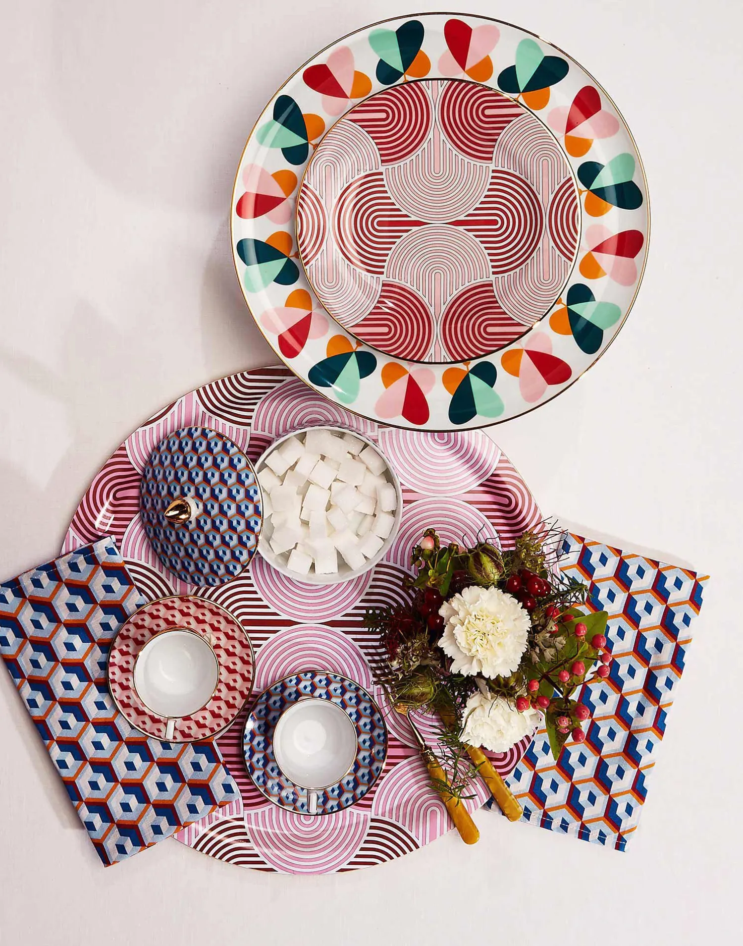 La DoubleJ Tovaglioli|Tessili<Large Napkins Set Of 2Cubi Blu in Linen