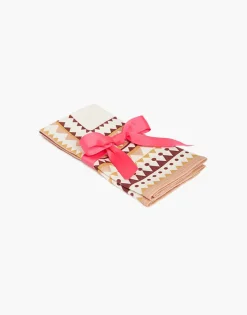La DoubleJ Tessili<Large Napkins Set Of 2Doric Placée Pink in Linen