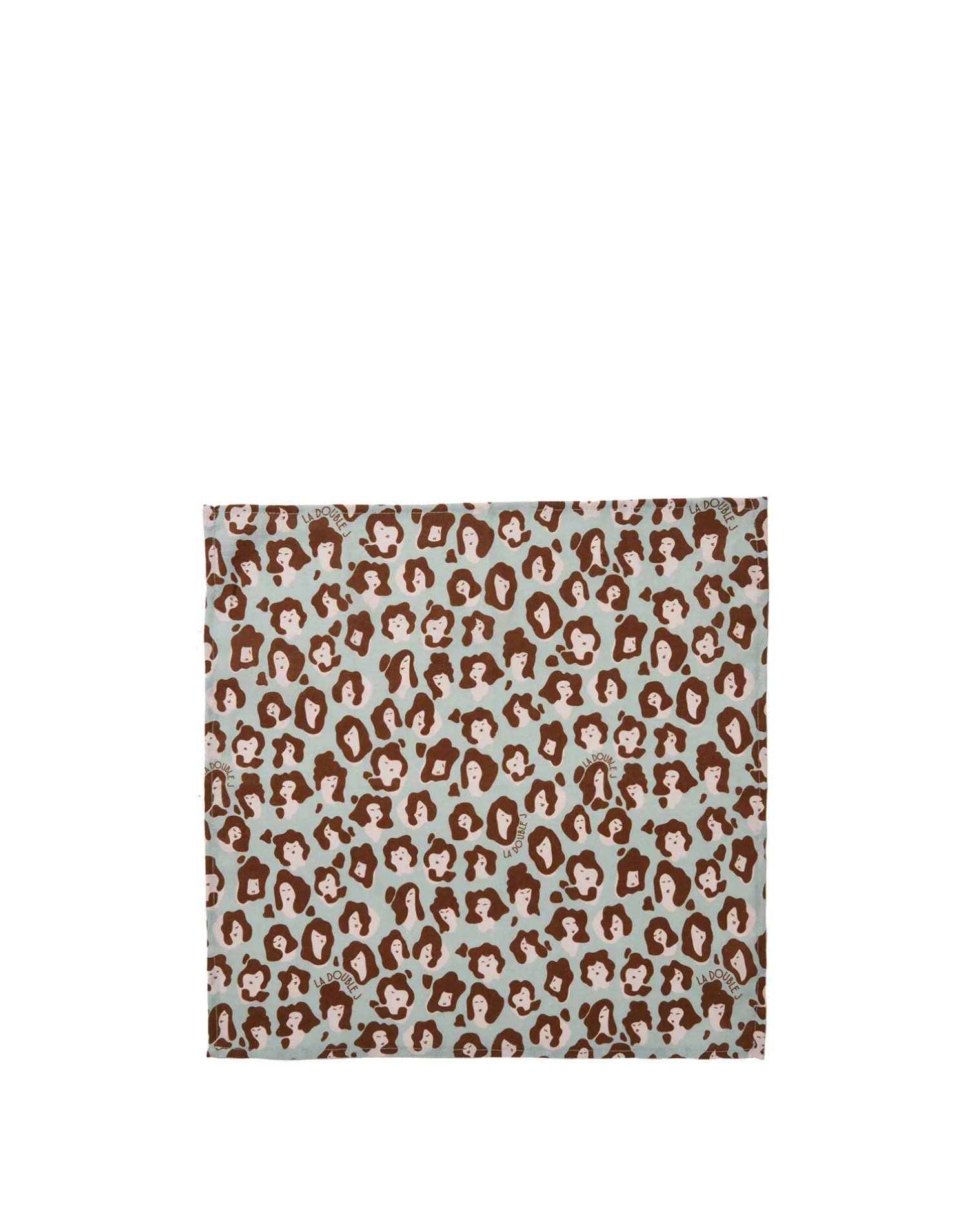 La DoubleJ Tovaglioli|Tessili<Large Napkins Set Of 2Lady Leopard Acqua in Linen