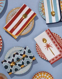 La DoubleJ Tessili<Large Napkins Set Of 2Plaza Small Light Blue in Linen