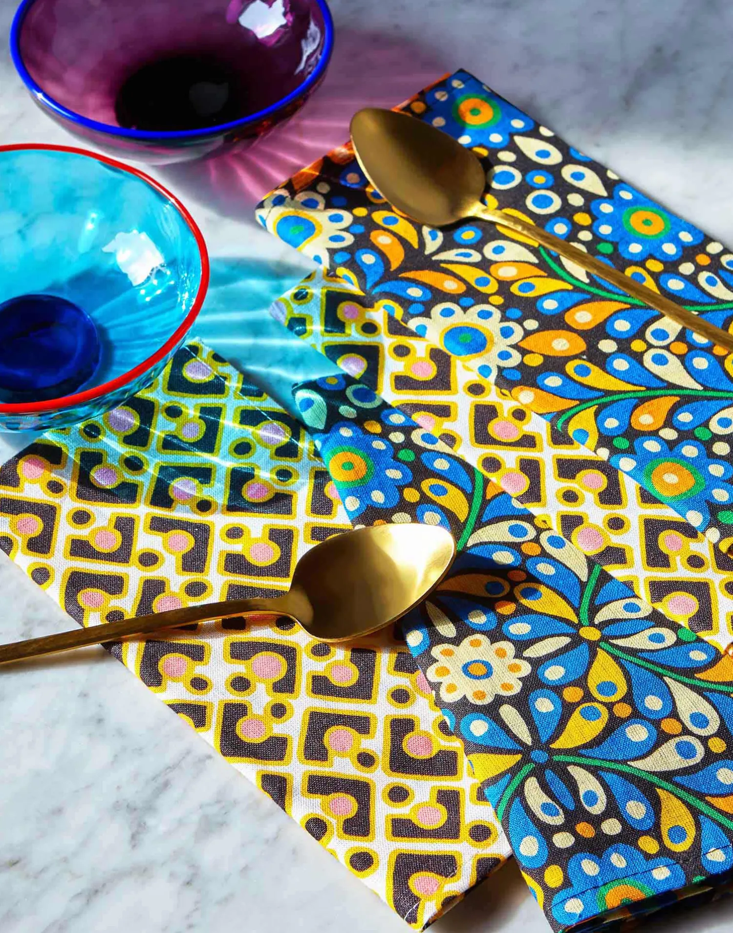 La DoubleJ Tovaglioli|Tessili<Large Napkins Set Of 2Puzzle Rosa in Linen