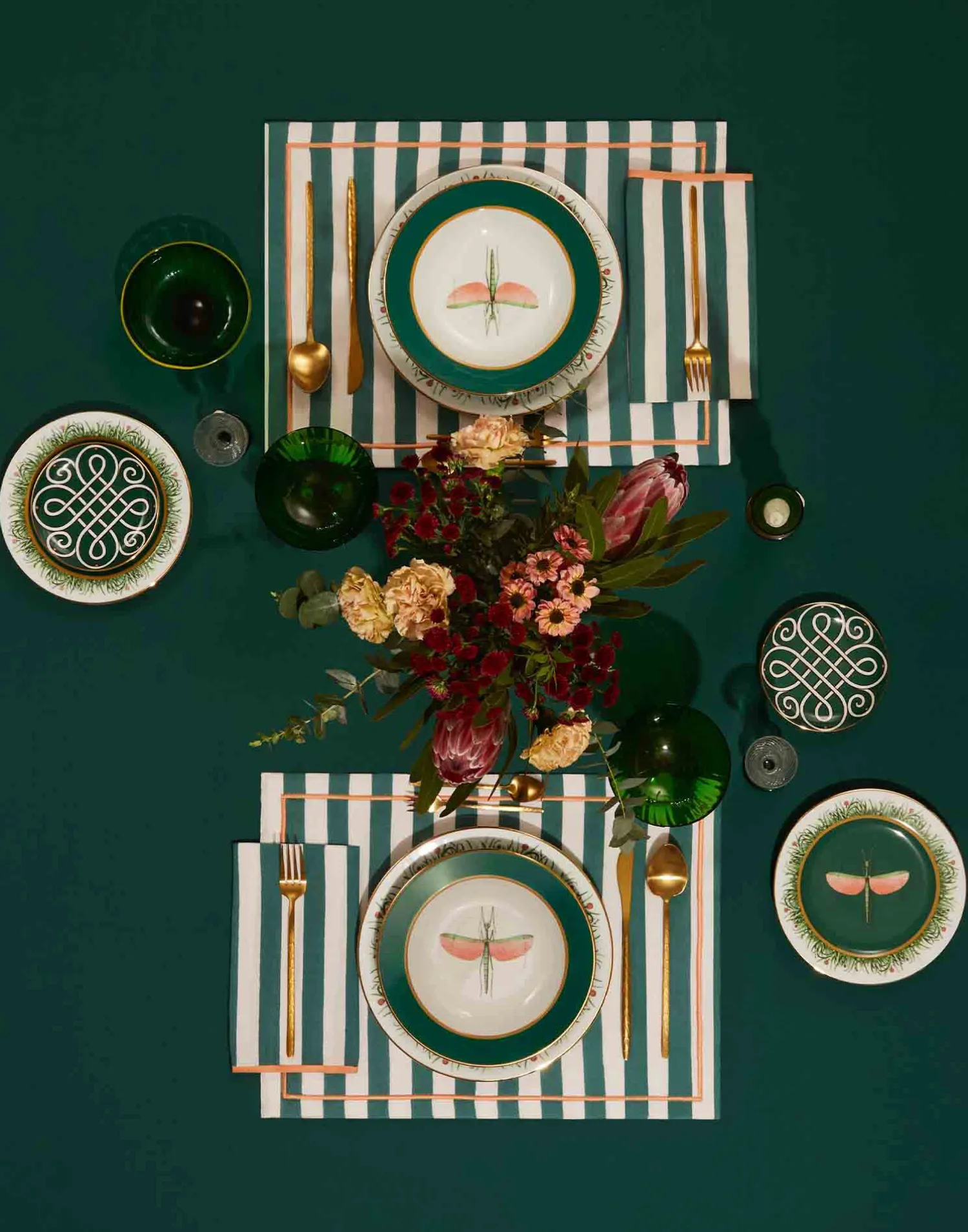 La DoubleJ Tessili<Large Napkins Set Of 2Riviera Green in Linen