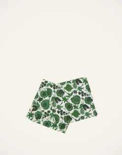 La DoubleJ Tovaglioli|Tessili<Large Napkins Set Of 2Wildbird Verde Small in Linen