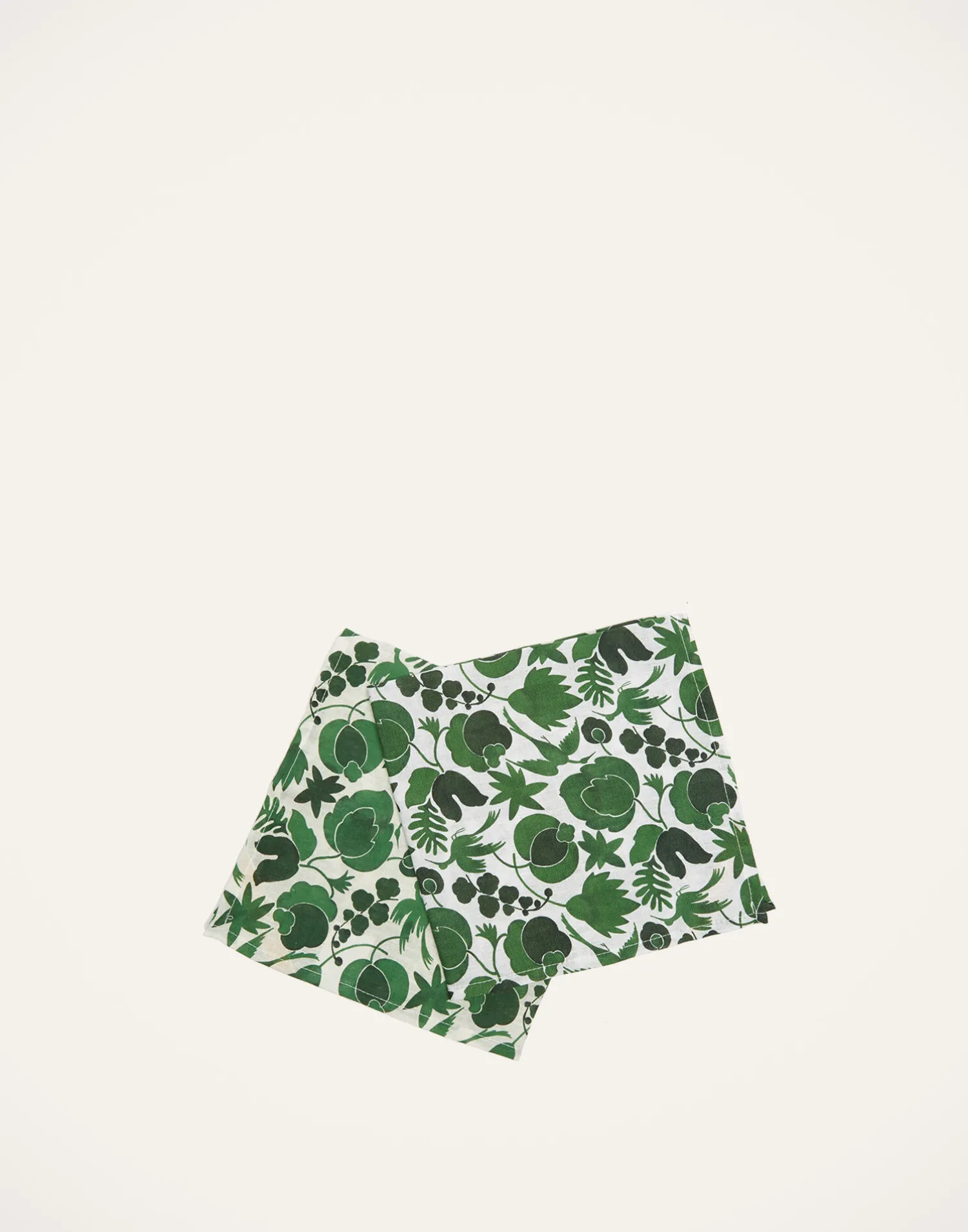 La DoubleJ Tovaglioli|Tessili<Large Napkins Set Of 2Wildbird Verde Small in Linen