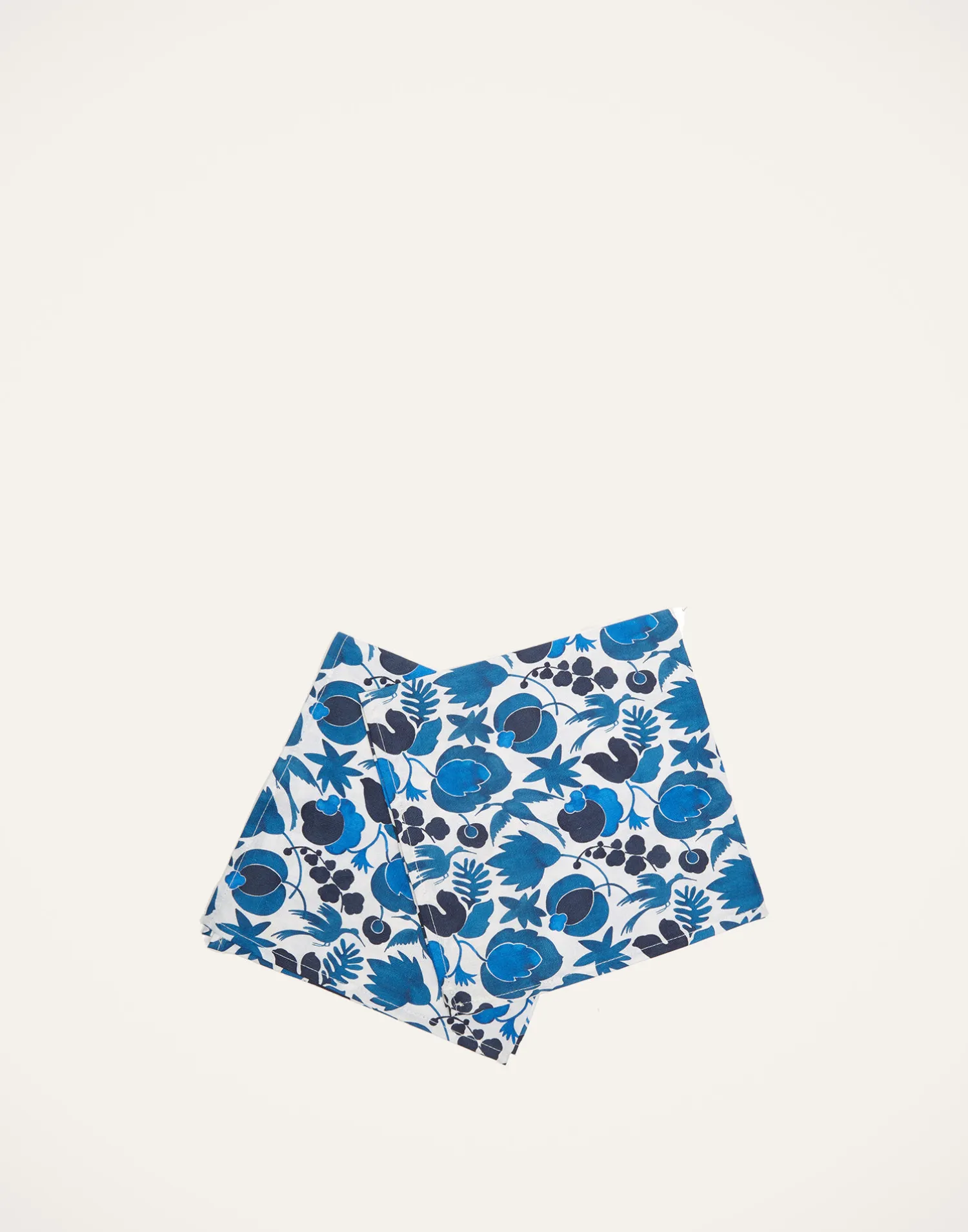 La DoubleJ Tovaglioli|Tessili<Large Napkins Set Of 2Wildbird Blu Small in Linen