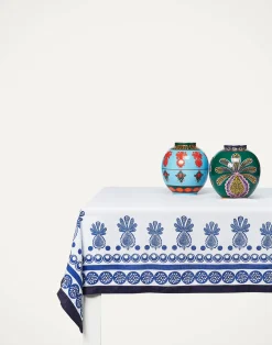 La DoubleJ Tovaglie|Tessili<Large TableclothBig Pineapple Blu (Plac&eacute;e) in Linen