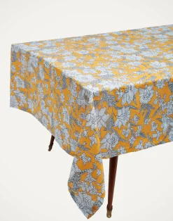 La DoubleJ Tovaglie|Tessili<Large TableclothLilium Zafferano in Linen