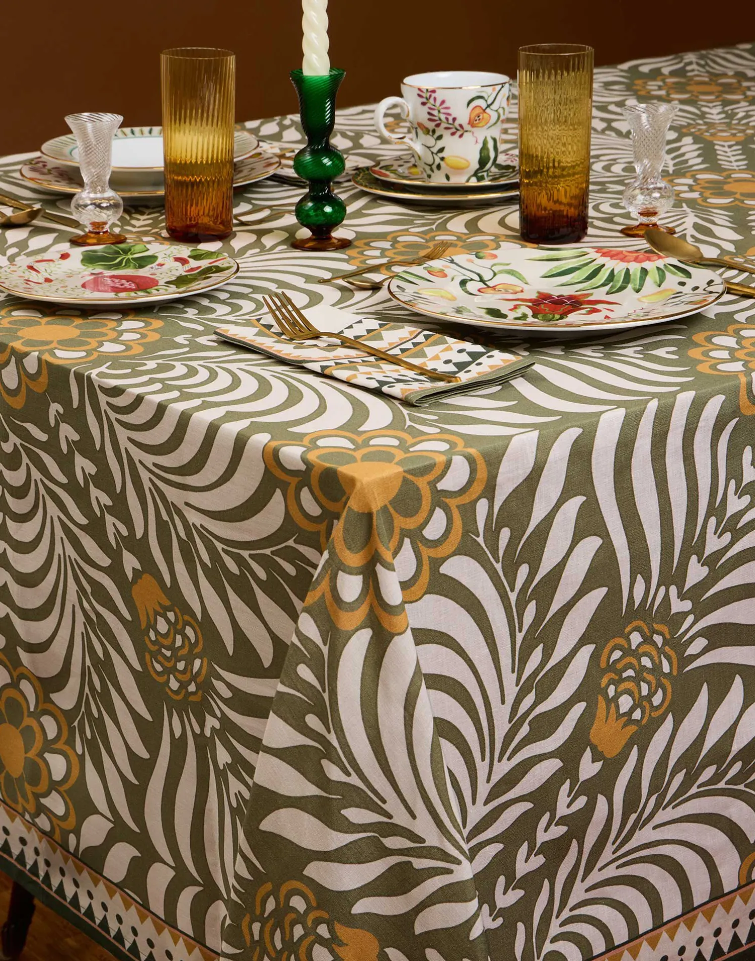 La DoubleJ Tovaglie|Tessili<Large TableclothTudor Light Green in Linen