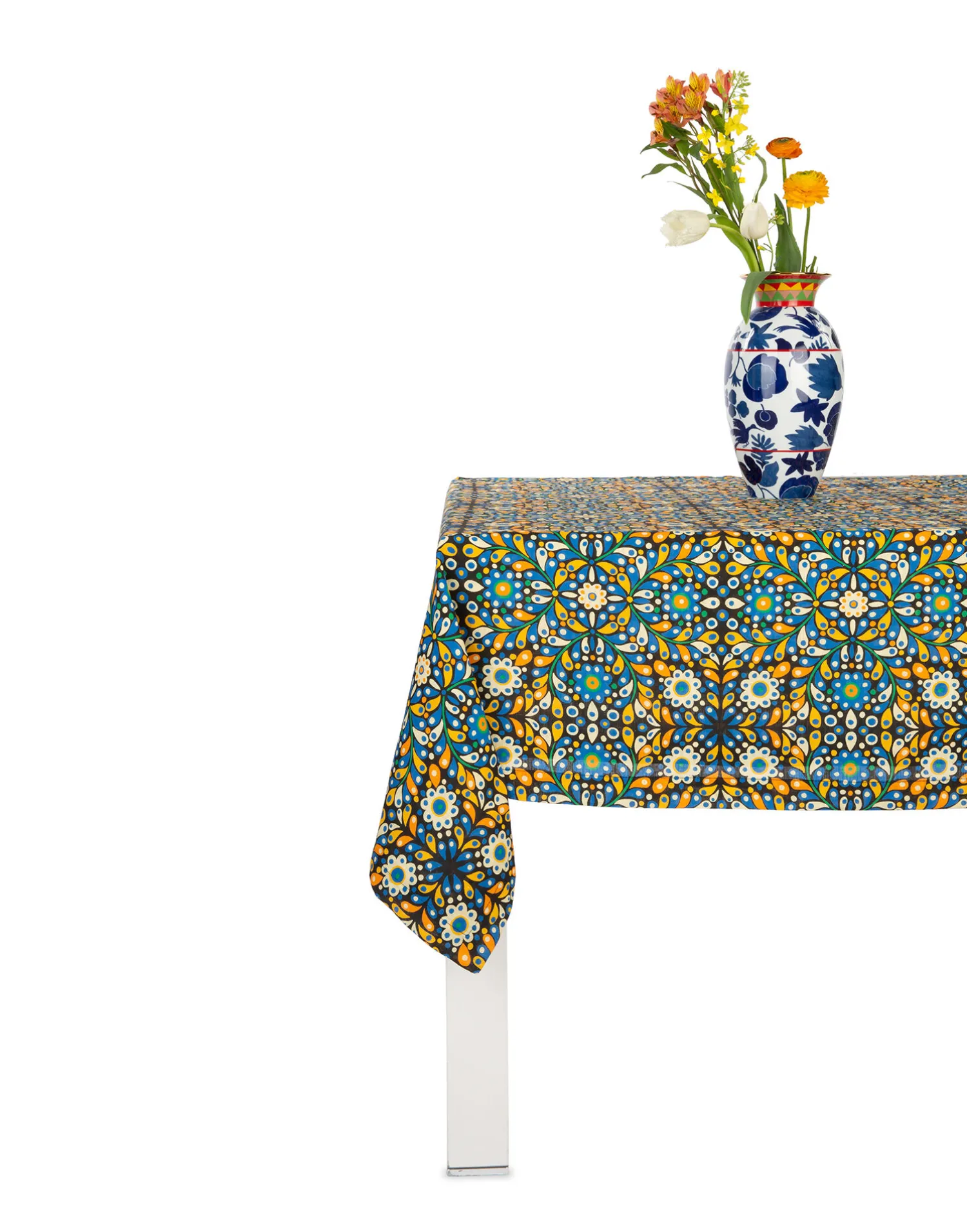 La DoubleJ Tovaglie|Tessili<Large Tablecloth (180x350)Confetti Blu in Linen