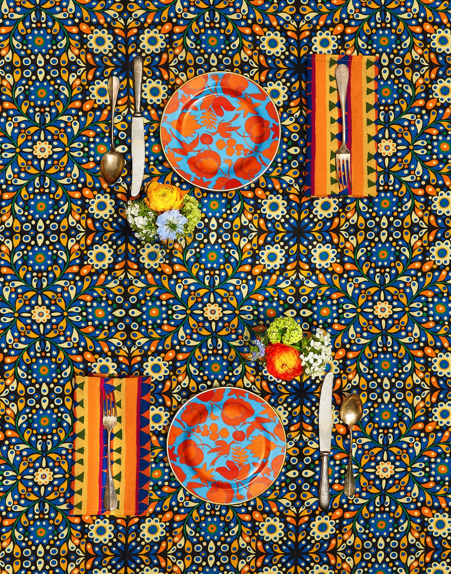 La DoubleJ Tovaglie|Tessili<Large Tablecloth (180x350)Confetti Blu in Linen