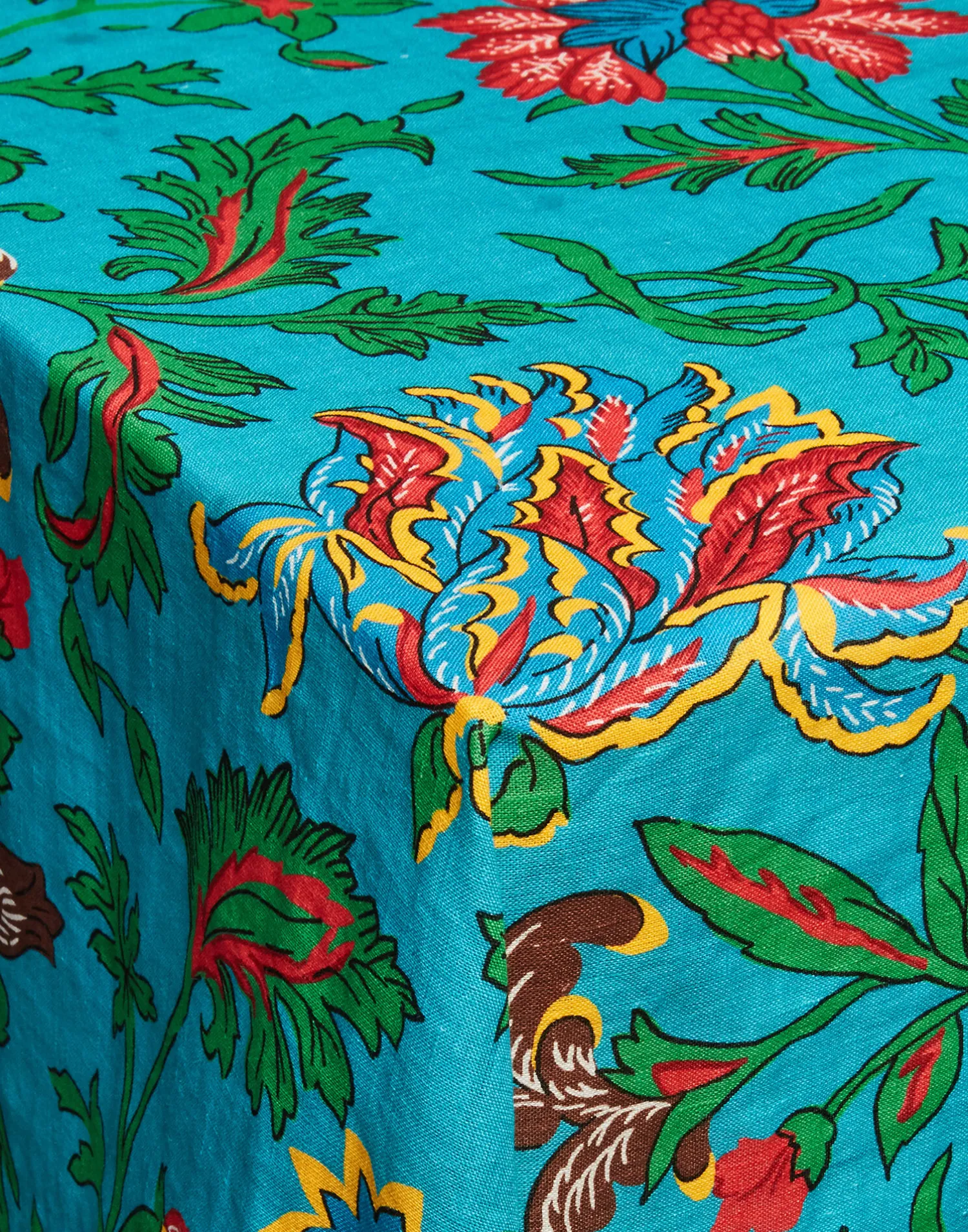 La DoubleJ Tovaglie|Tessili<Large Tablecloth (180x350)Dragon Flower Turchese in Linen