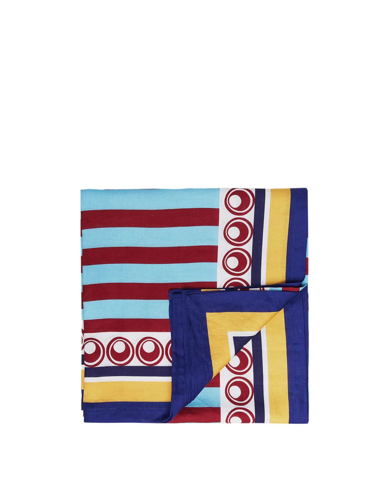 La DoubleJ Tovaglie|Tessili<Large Tablecloth (180x350)Riga Bordeaux - Azzurro (Placée) in Linen
