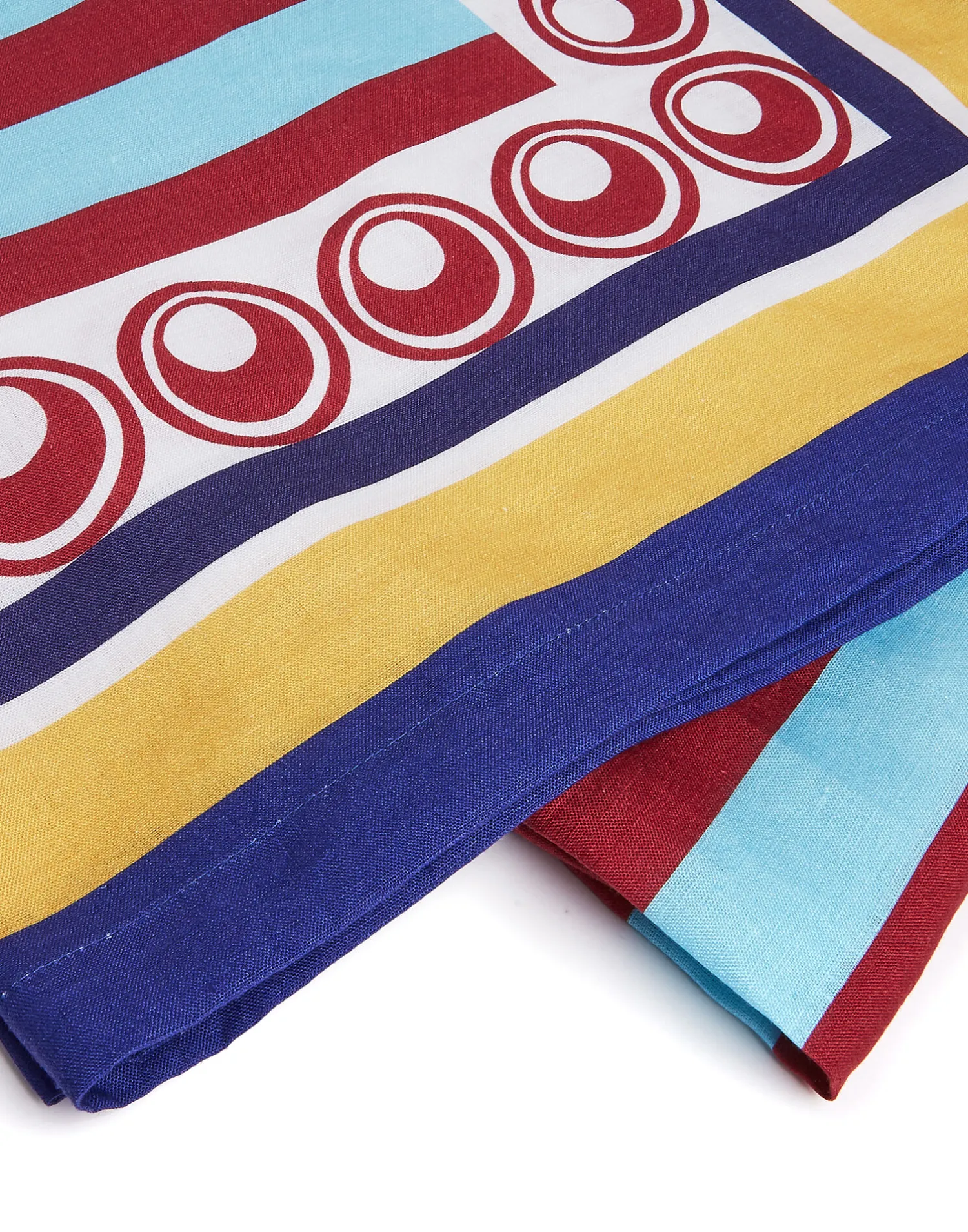 La DoubleJ Tovaglie|Tessili<Large Tablecloth (180x350)Riga Bordeaux - Azzurro (Placée) in Linen
