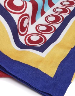 La DoubleJ Tovaglie|Tessili<Large Tablecloth (180x350)Riga Bordeaux - Azzurro (Placée) in Linen