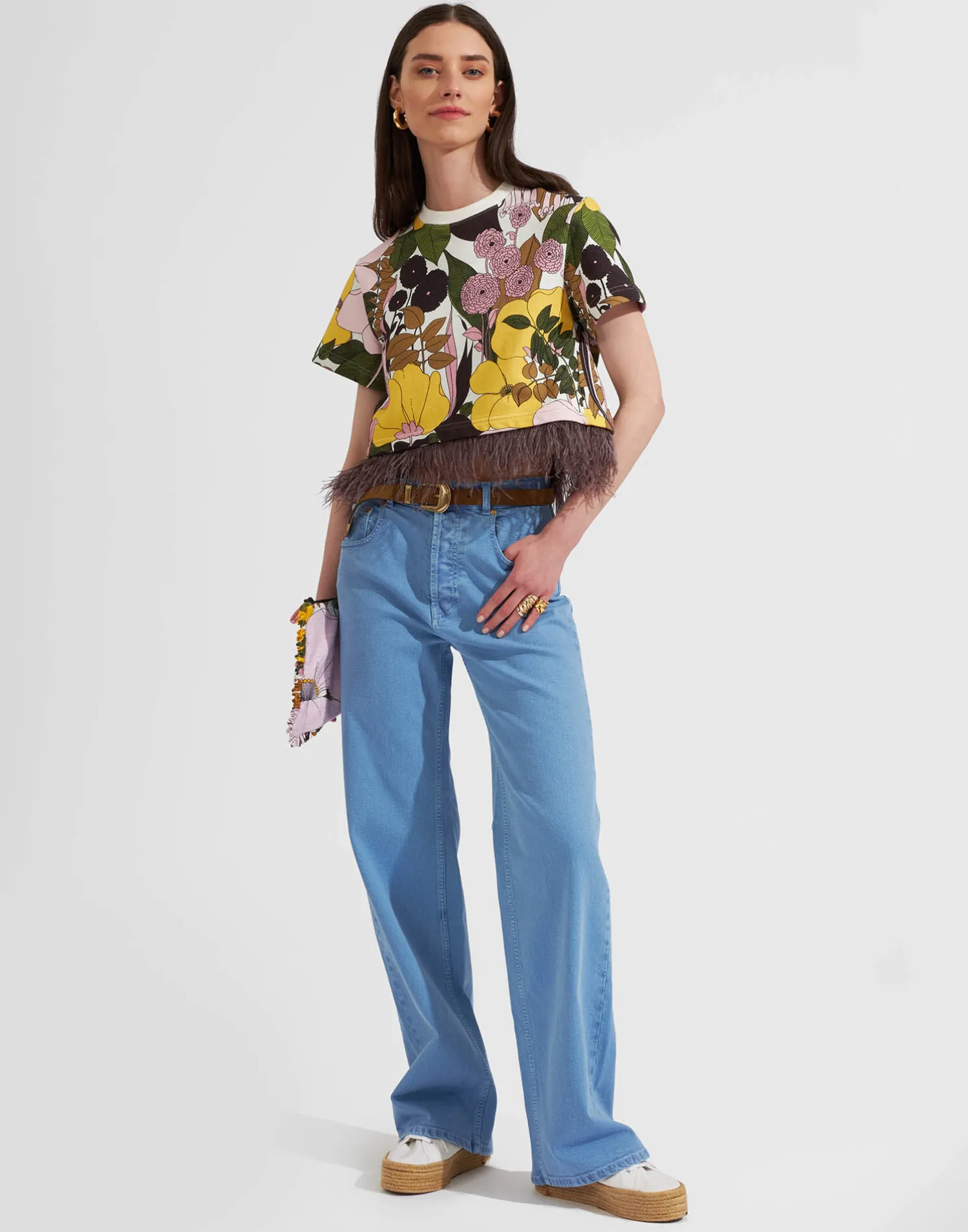 La DoubleJ Felpe E Magliette|Camicie E Top<La Scala TeeBig Flower Rose in Jersey