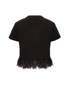 La DoubleJ Party Dressing<La Scala TeeCherubs Black in Fil Coup&eacute; With Feathers