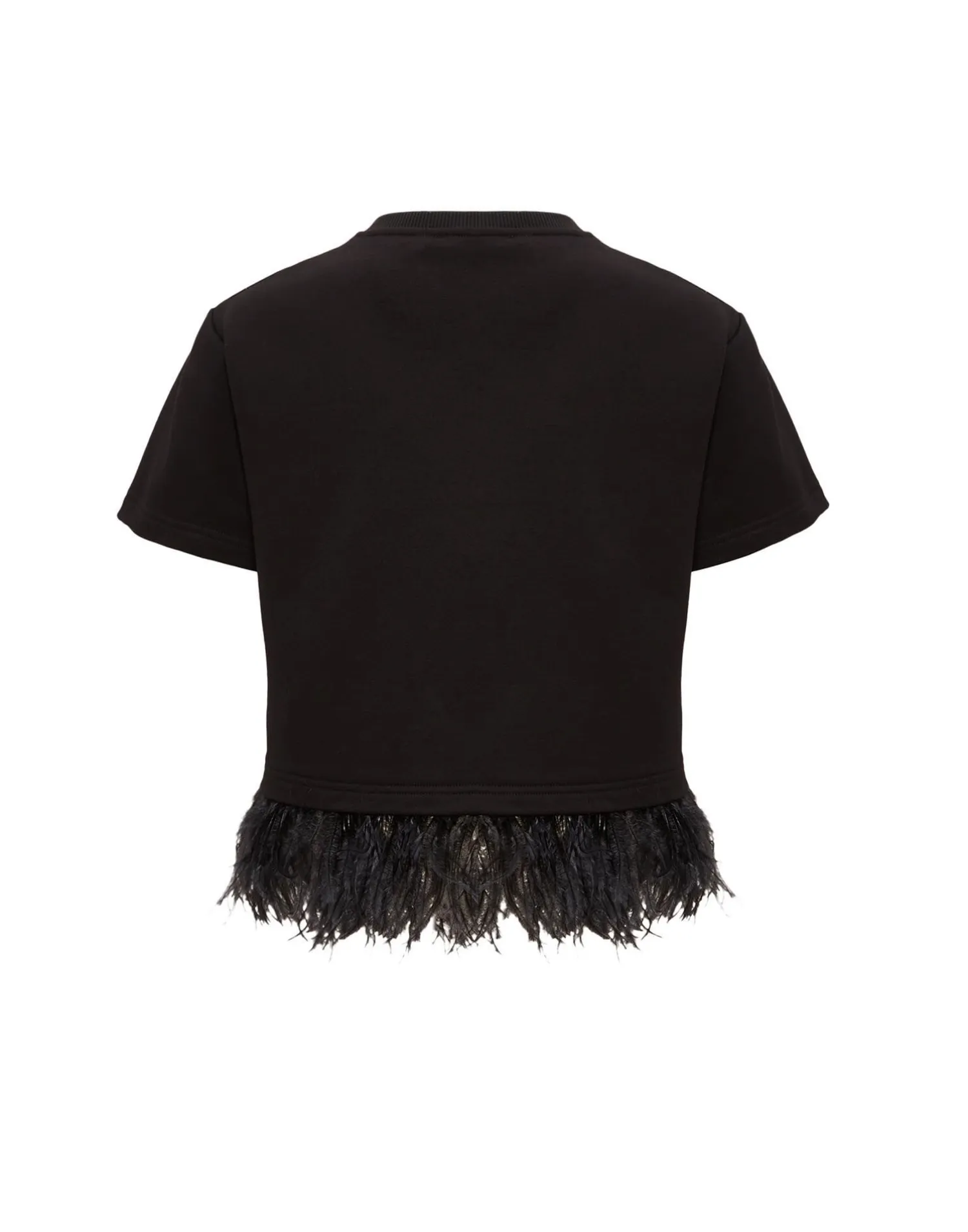 La DoubleJ Camicie E Top<La Scala TeeCherubs Black in Fil Coupé With Feathers
