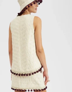 La DoubleJ Camicie E Top<La Scala TopCreamy in Jacquard  With Tassels