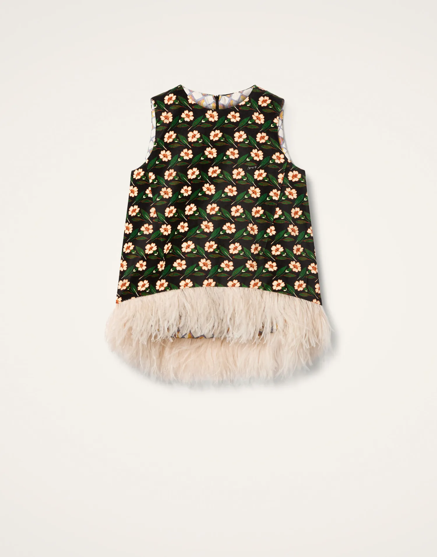 La DoubleJ Camicie E Top<La Scala TopMayfair Black in Cotton Velvet With Feathers