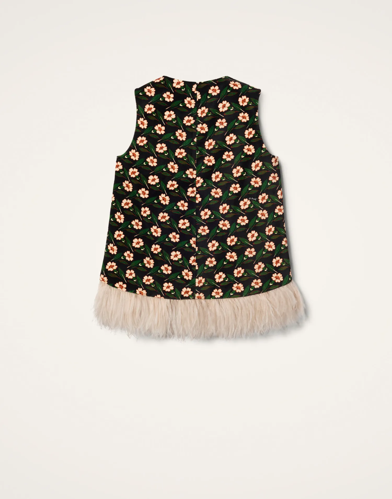 La DoubleJ Camicie E Top<La Scala TopMayfair Black in Cotton Velvet With Feathers