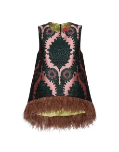 La DoubleJ Camicie E Top<La Scala TopOltrarno Pink in Jacquard With Feathers