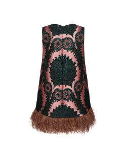 La DoubleJ Camicie E Top<La Scala TopOltrarno Pink in Jacquard With Feathers