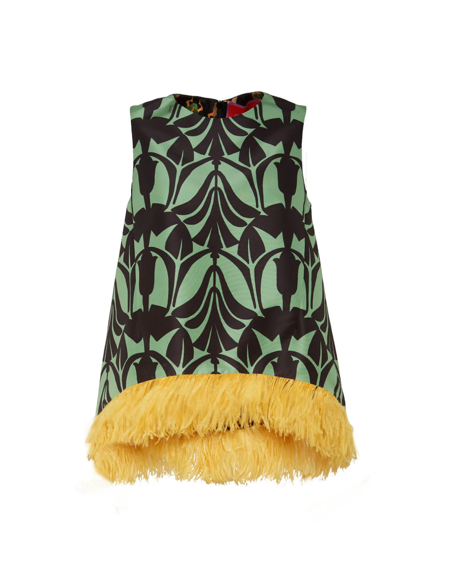 La DoubleJ Camicie E Top<La Scala TopPapyrus Green in Faille With Feathers