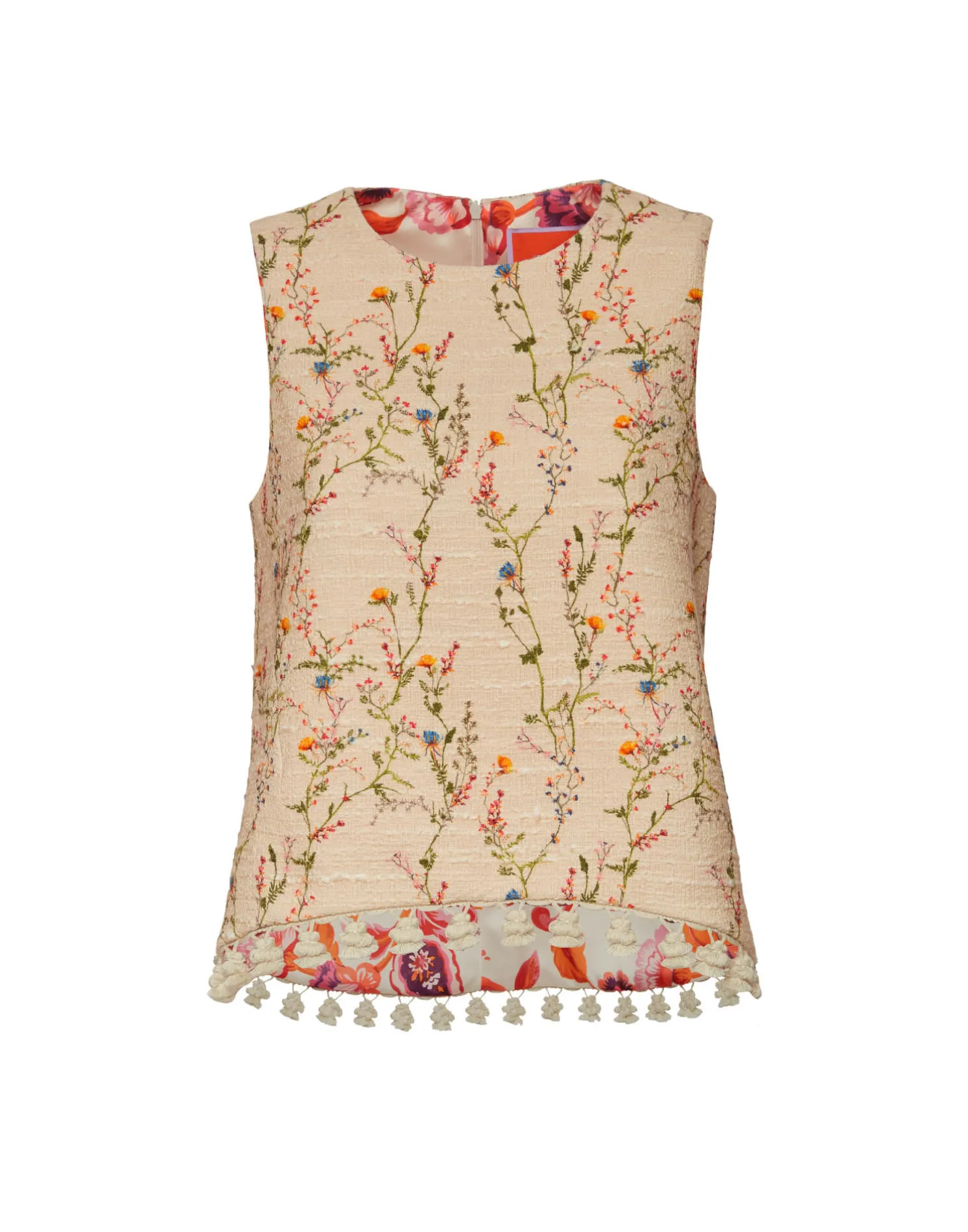 La DoubleJ Camicie E Top<La Scala TopPrimavera Cream in Tweed With Tassels