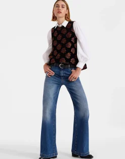 La DoubleJ Camicie E Top<La Scala TopRosette Black in Jacquard