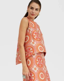 La DoubleJ Party Dressing<La Scala TopSun Orange in Jacquard