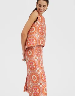 La DoubleJ Party Dressing<La Scala TopSun Orange in Jacquard