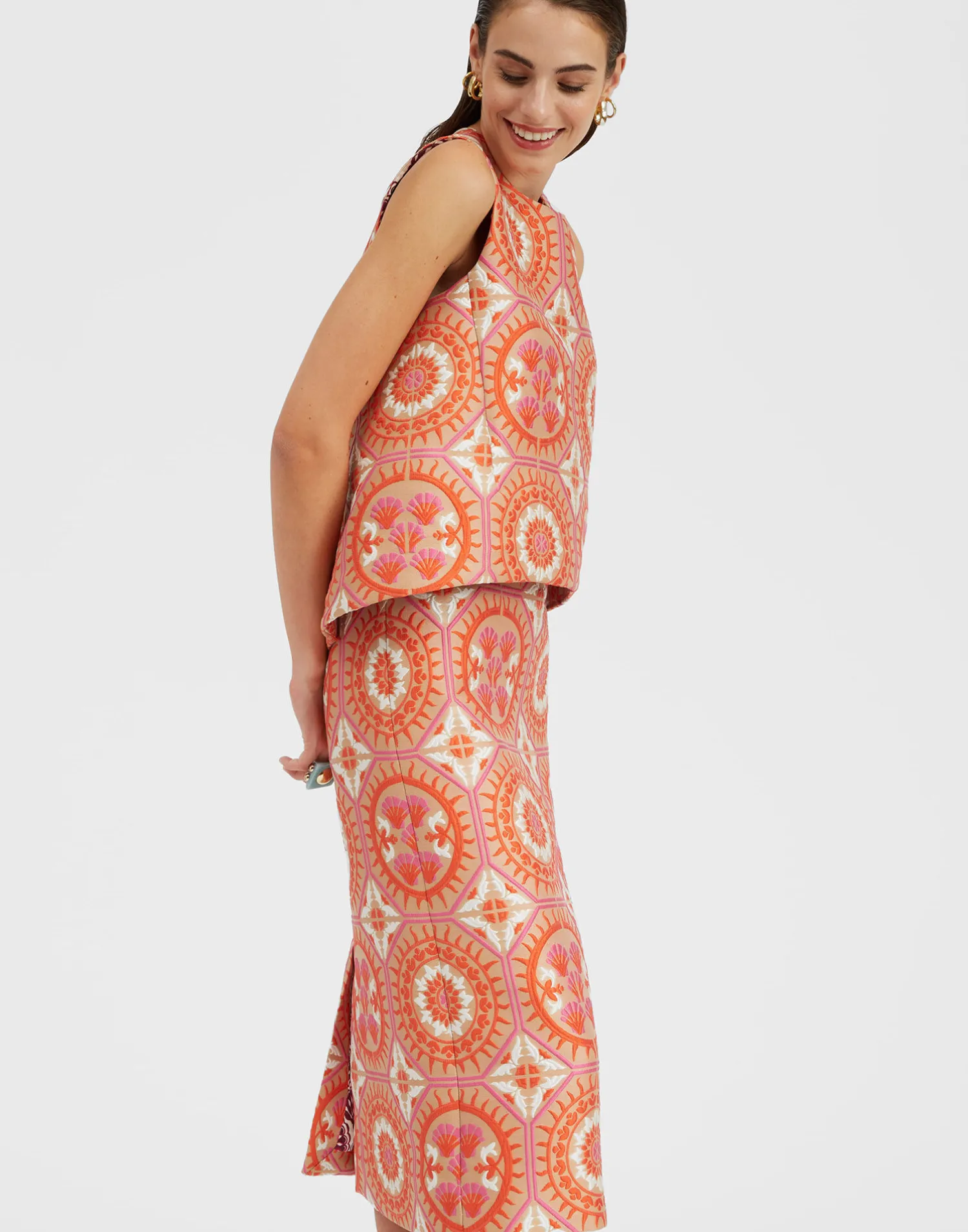 La DoubleJ Camicie E Top<La Scala TopSun Orange in Jacquard