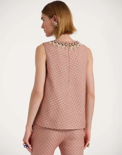 La DoubleJ Party Dressing<La Scala TopTulip Pale Pink in Jacquard Embroidered