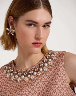 La DoubleJ Party Dressing<La Scala TopTulip Pale Pink in Jacquard Embroidered