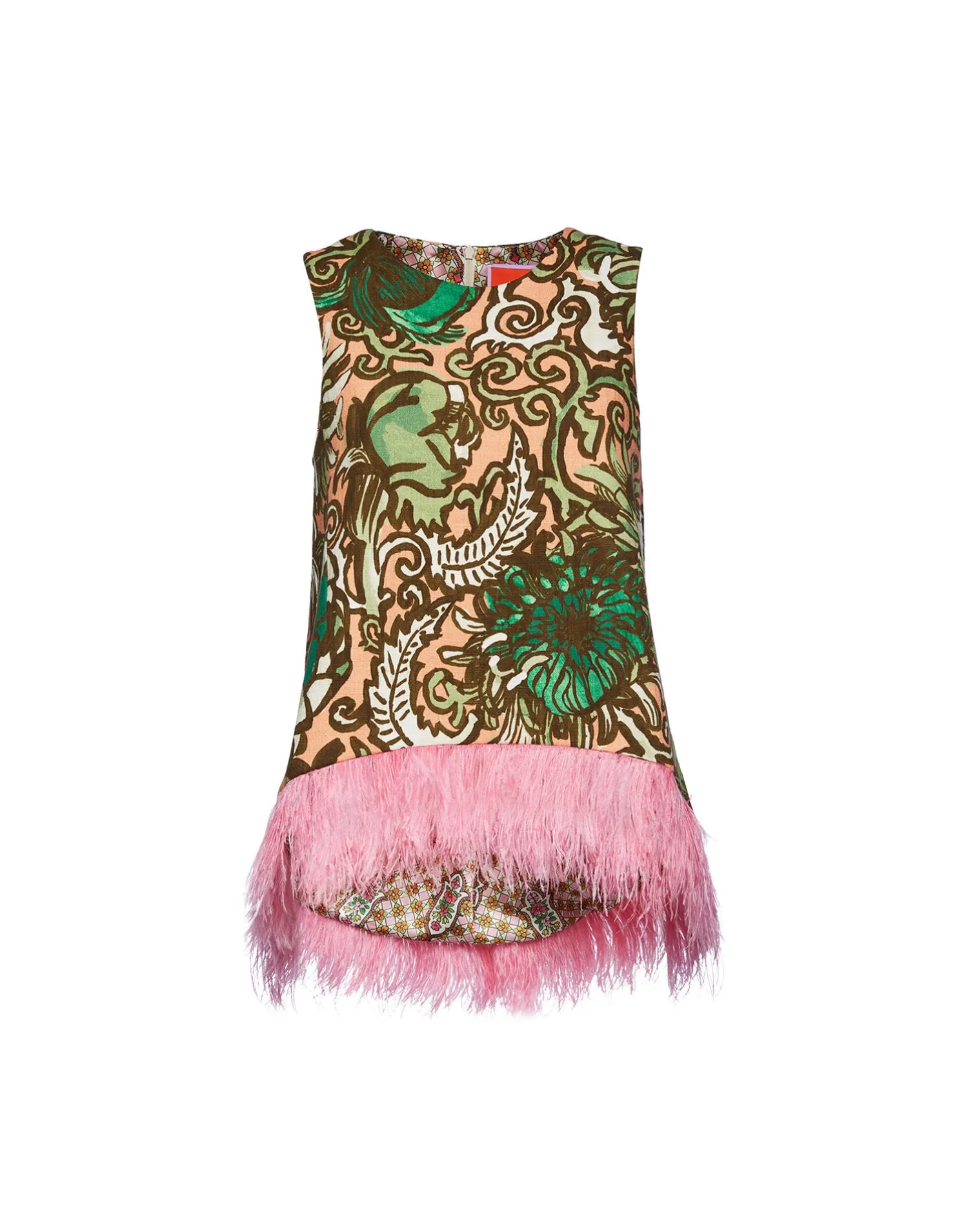 La DoubleJ Party Dressing<La Scala Top (With Feathers)Anemone Pink in Shot Cotton