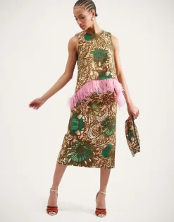 La DoubleJ Camicie E Top<La Scala Top (With Feathers)Anemone Pink in Shot Cotton
