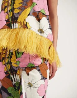La DoubleJ Camicie E Top<La Scala Top (With Feathers)Big Flower in Shot Cotton