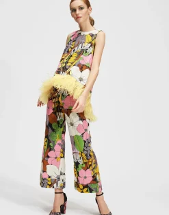 La DoubleJ Camicie E Top<La Scala Top (With Feathers)Big Flower in Shot Cotton